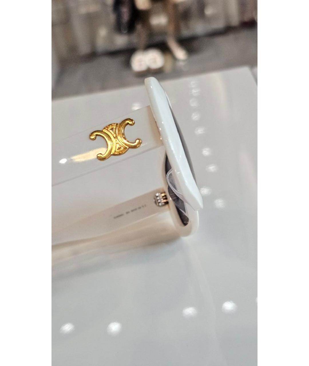 CELINE Белые пластиковые солнцезащитные очки, фото 4