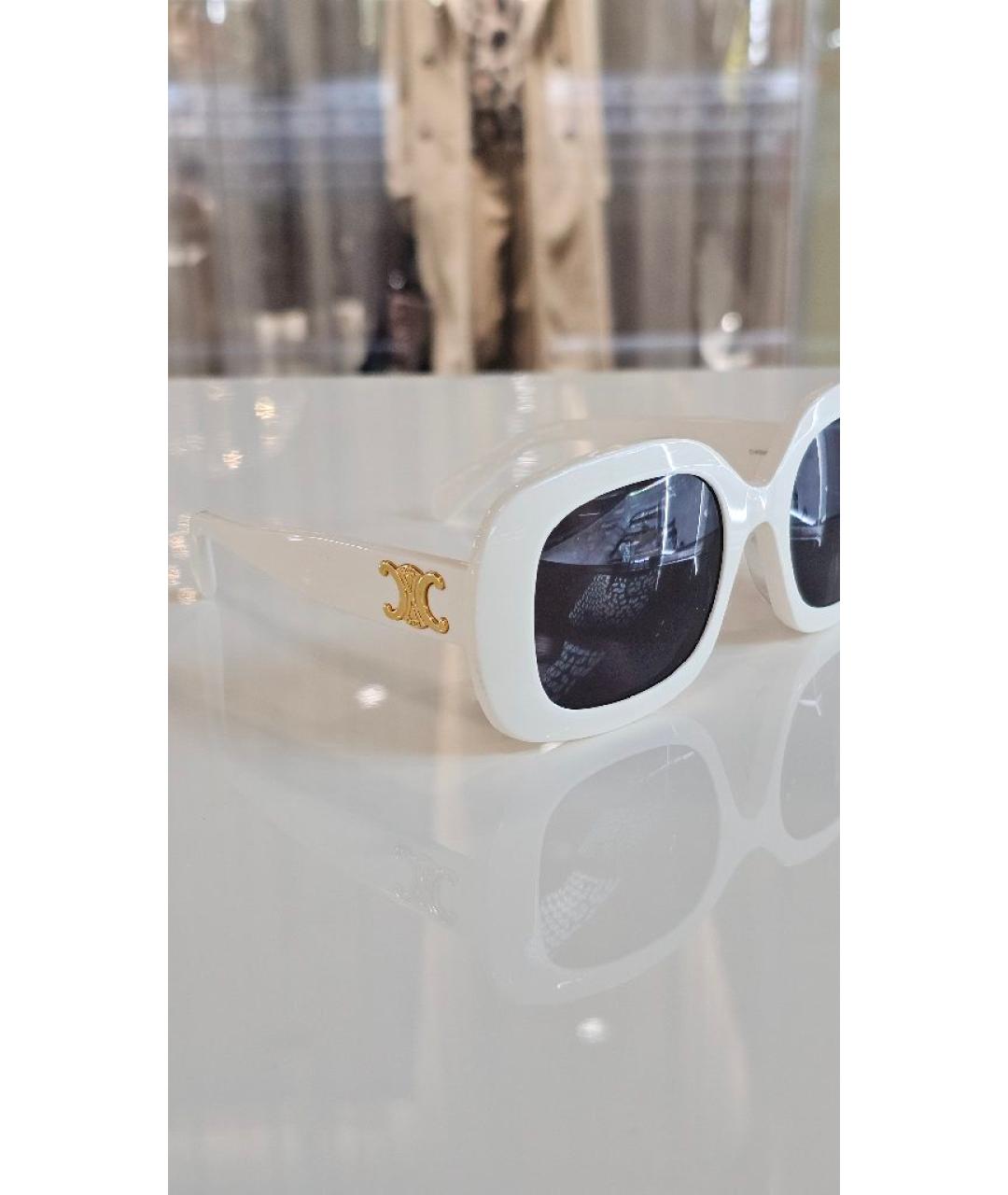 CELINE Белые пластиковые солнцезащитные очки, фото 2