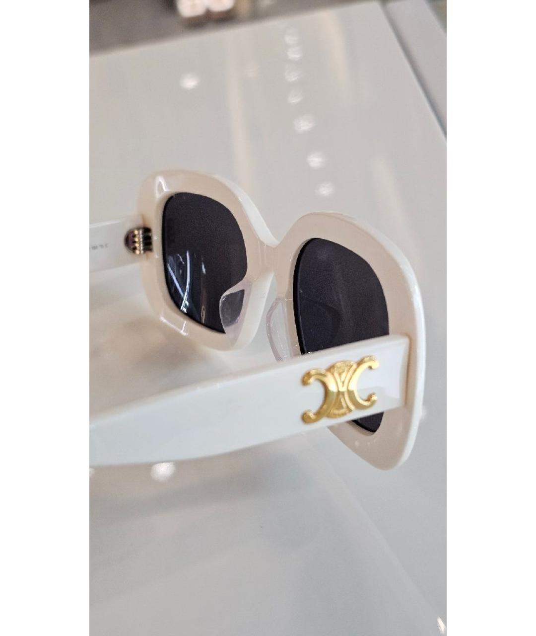 CELINE Белые пластиковые солнцезащитные очки, фото 3