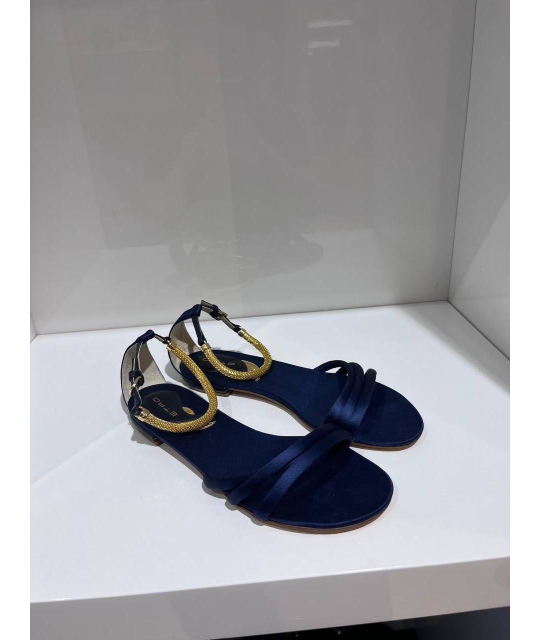 ETRO Темно-синие текстильные сандалии, фото 2
