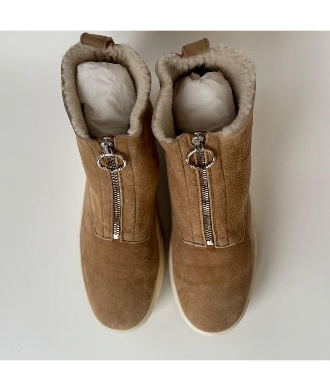 CELINE Бежевые замшевые ботинки, фото 3