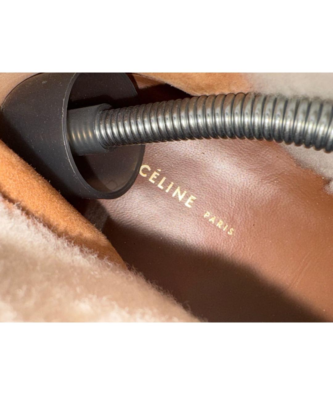 CELINE Бежевые замшевые ботинки, фото 8