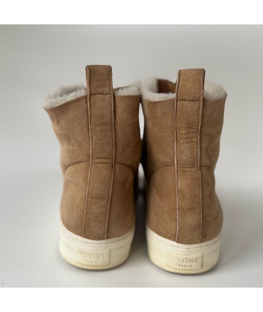 CELINE Бежевые замшевые ботинки, фото 4
