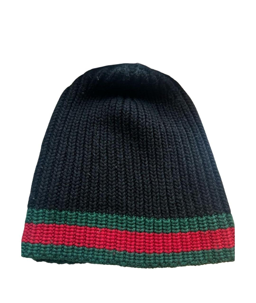GUCCI Черная кашемировая шапка, фото 1