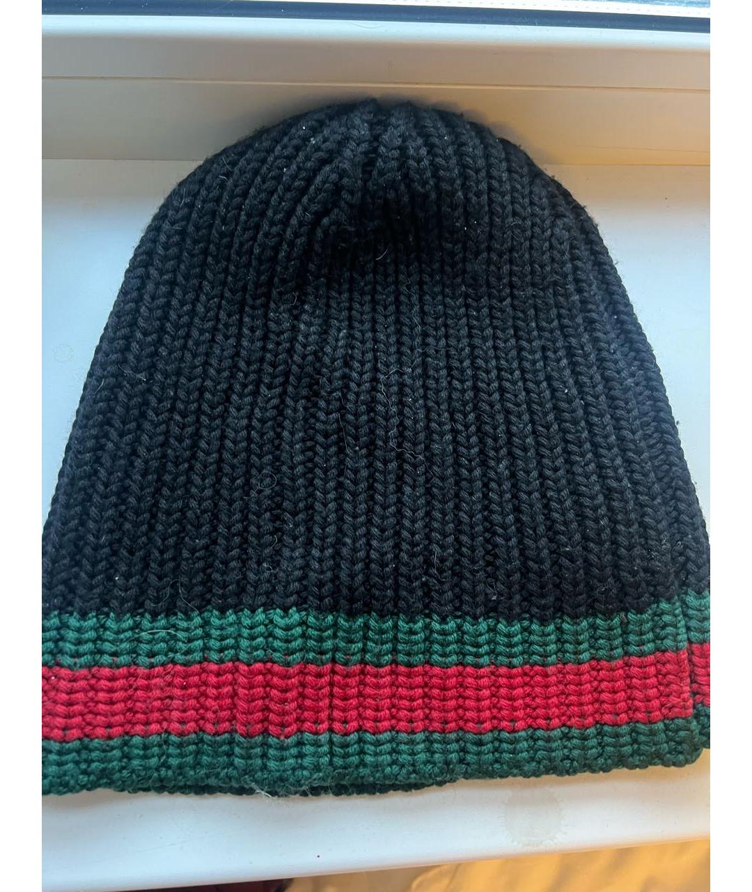 GUCCI Черная кашемировая шапка, фото 2