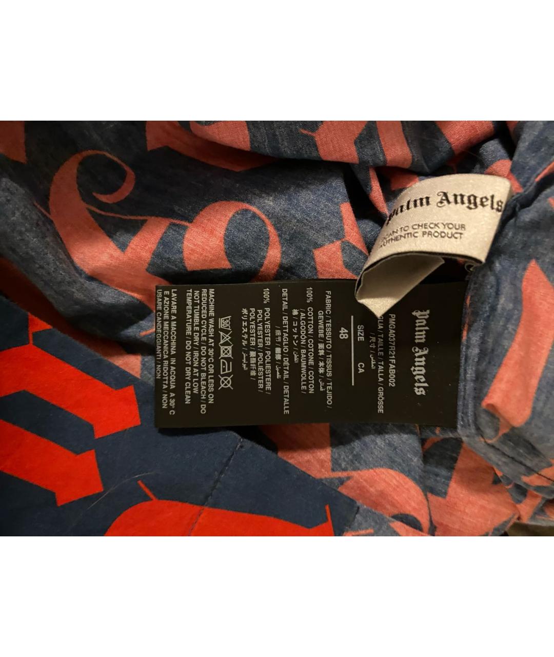 PALM ANGELS Красная хлопковая рубашка, фото 3