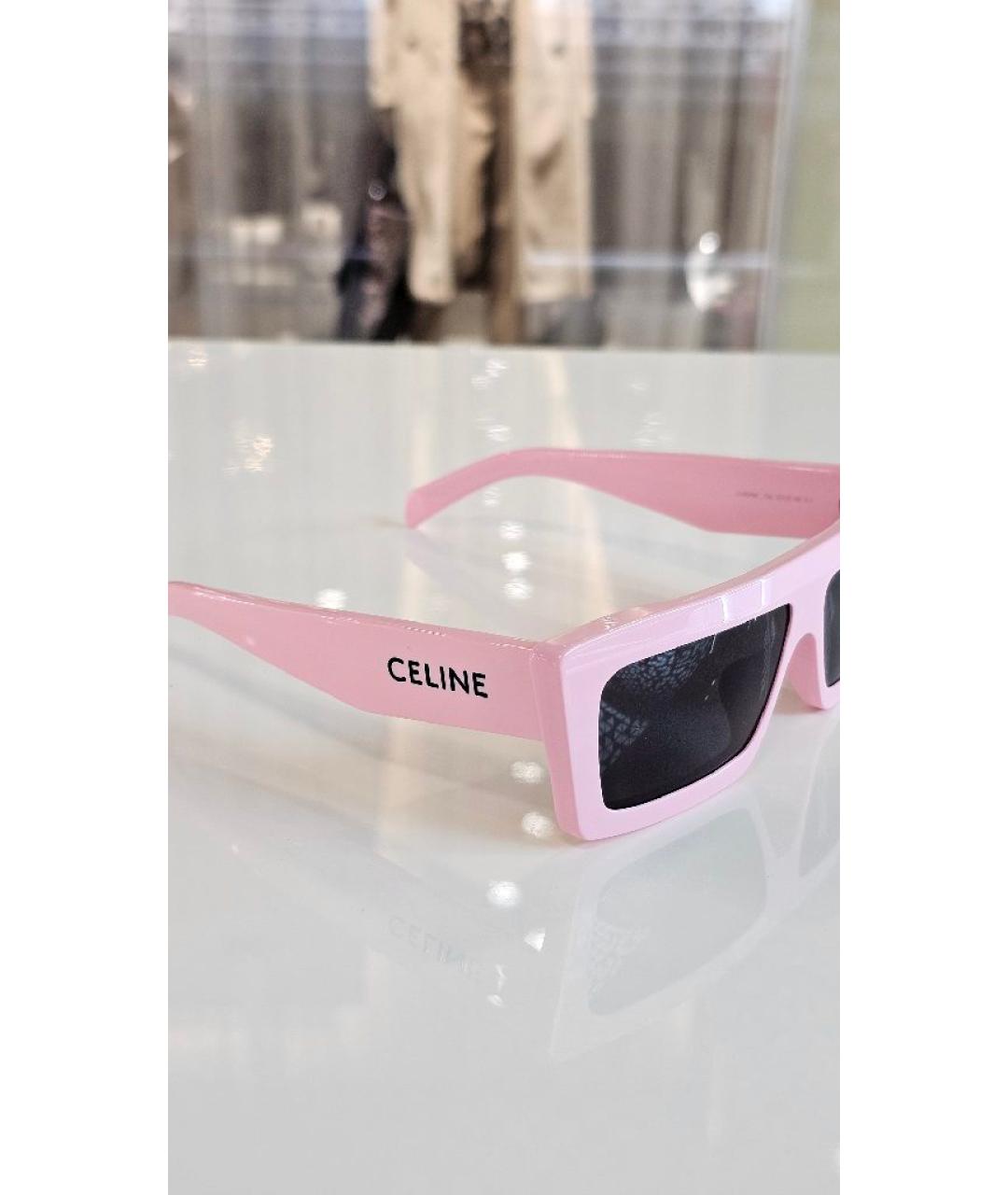 CELINE Розовые пластиковые солнцезащитные очки, фото 2