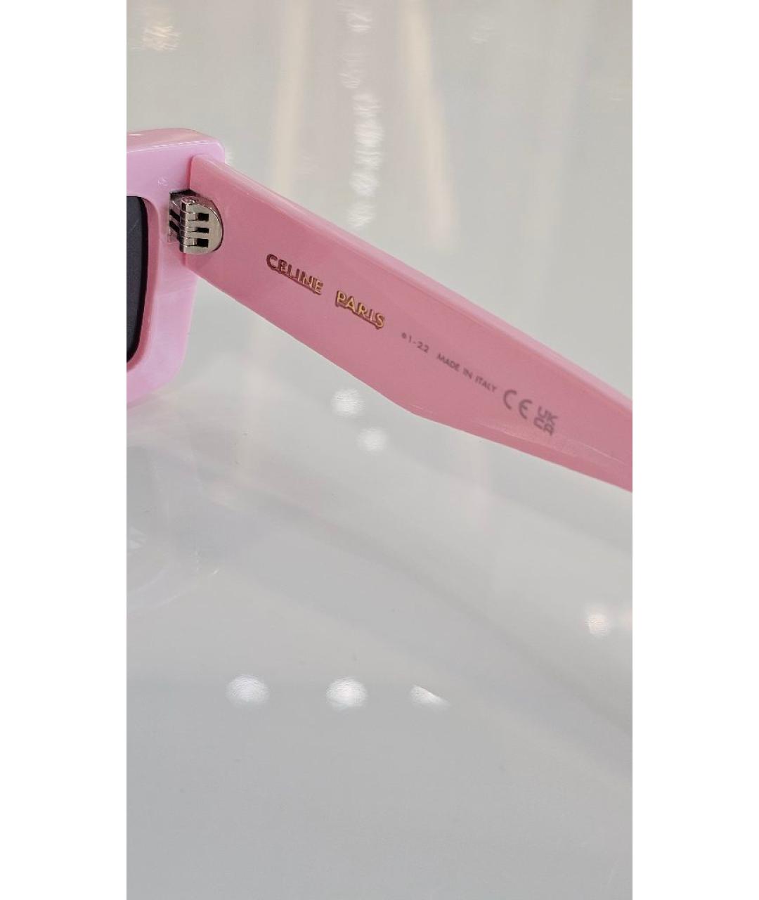 CELINE Розовые пластиковые солнцезащитные очки, фото 6