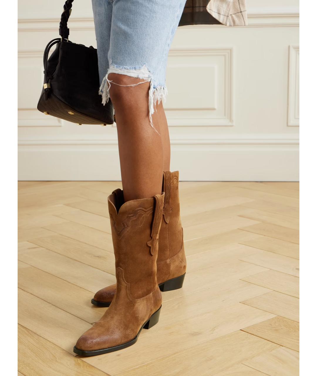 PARIS TEXAS Коричневые замшевые сапоги, фото 2