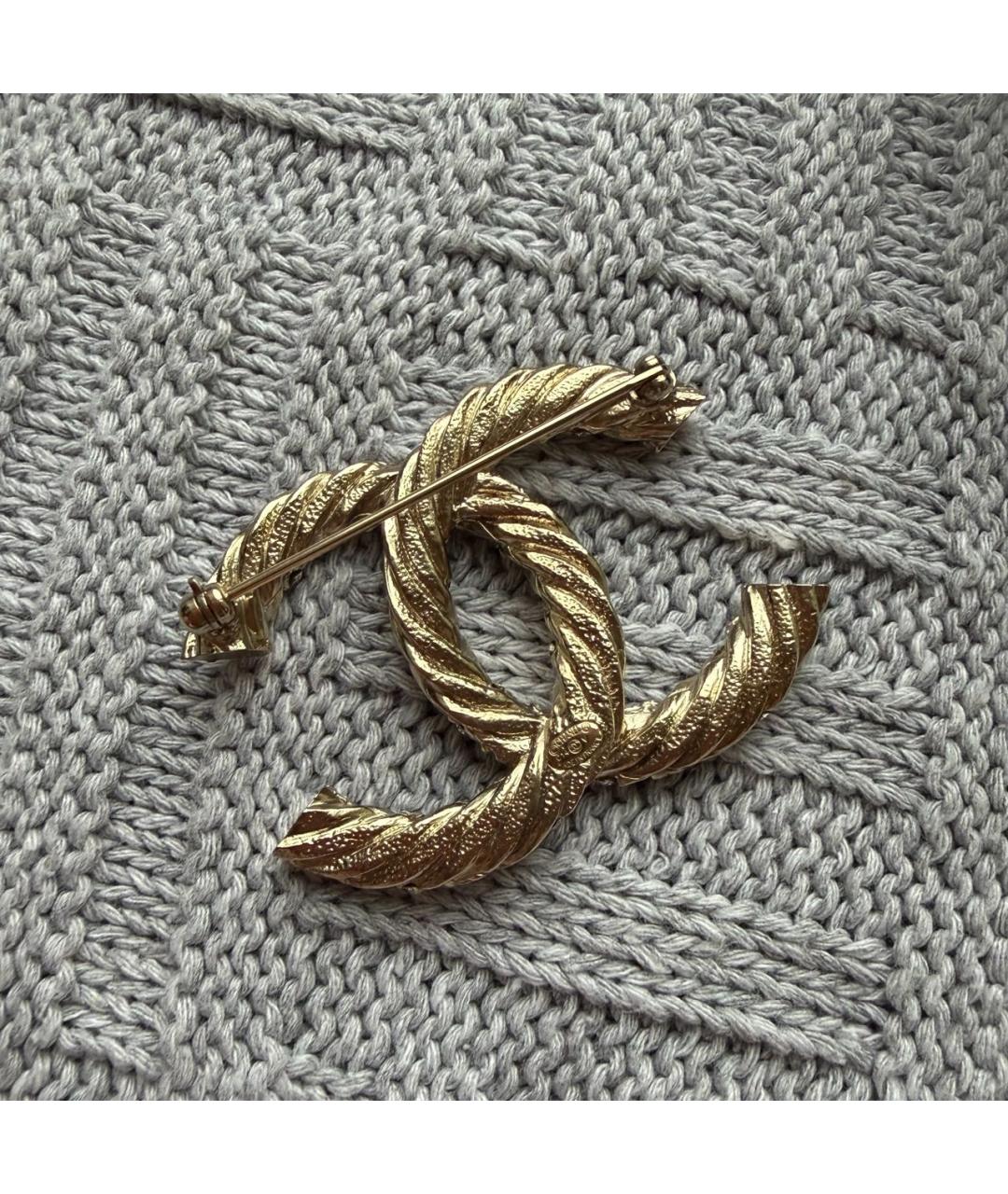 CHANEL Золотая металлическая булавка / брошь, фото 4