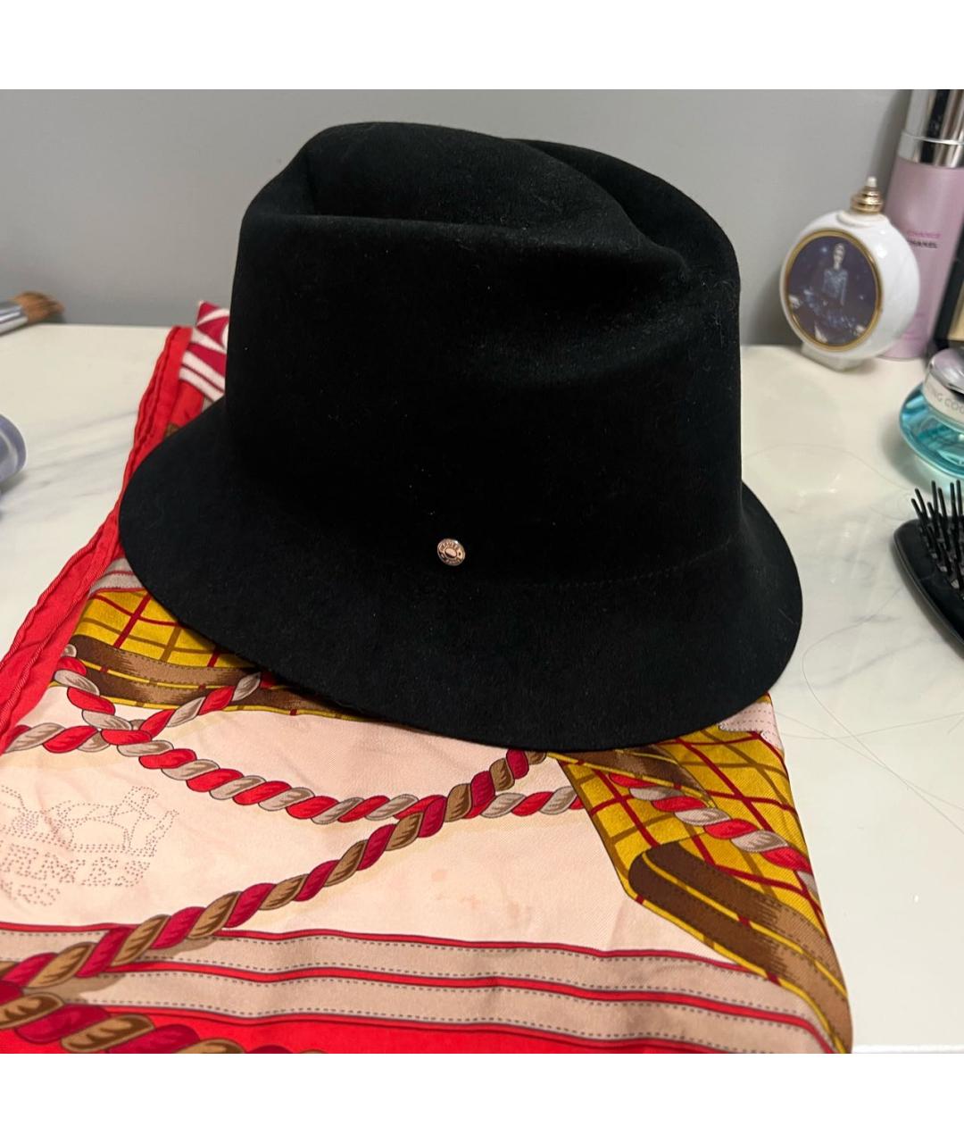 HERMES Черная кашемировая шляпа, фото 2
