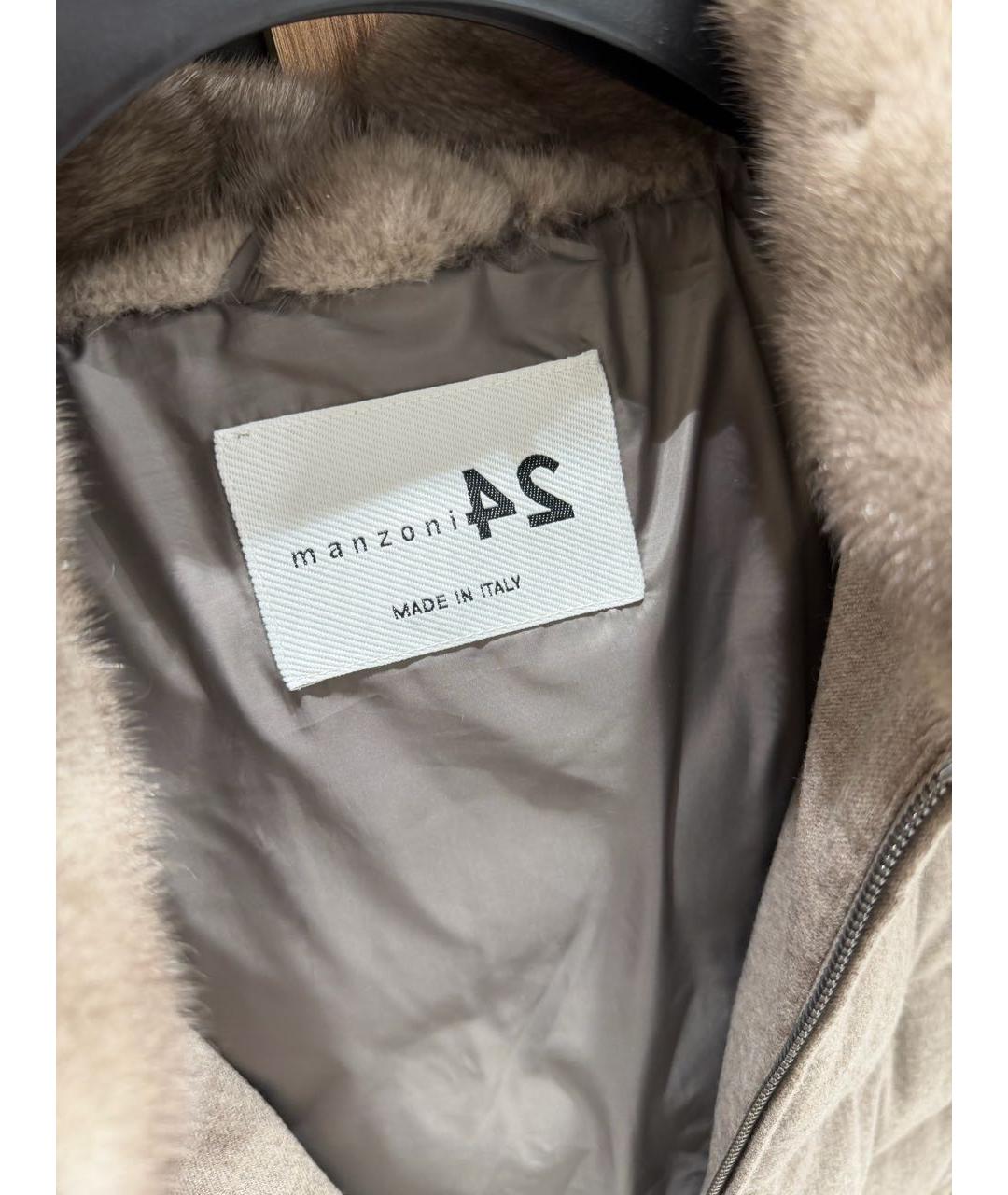 MANZONI 24 Бежевый шерстяной пуховик, фото 5