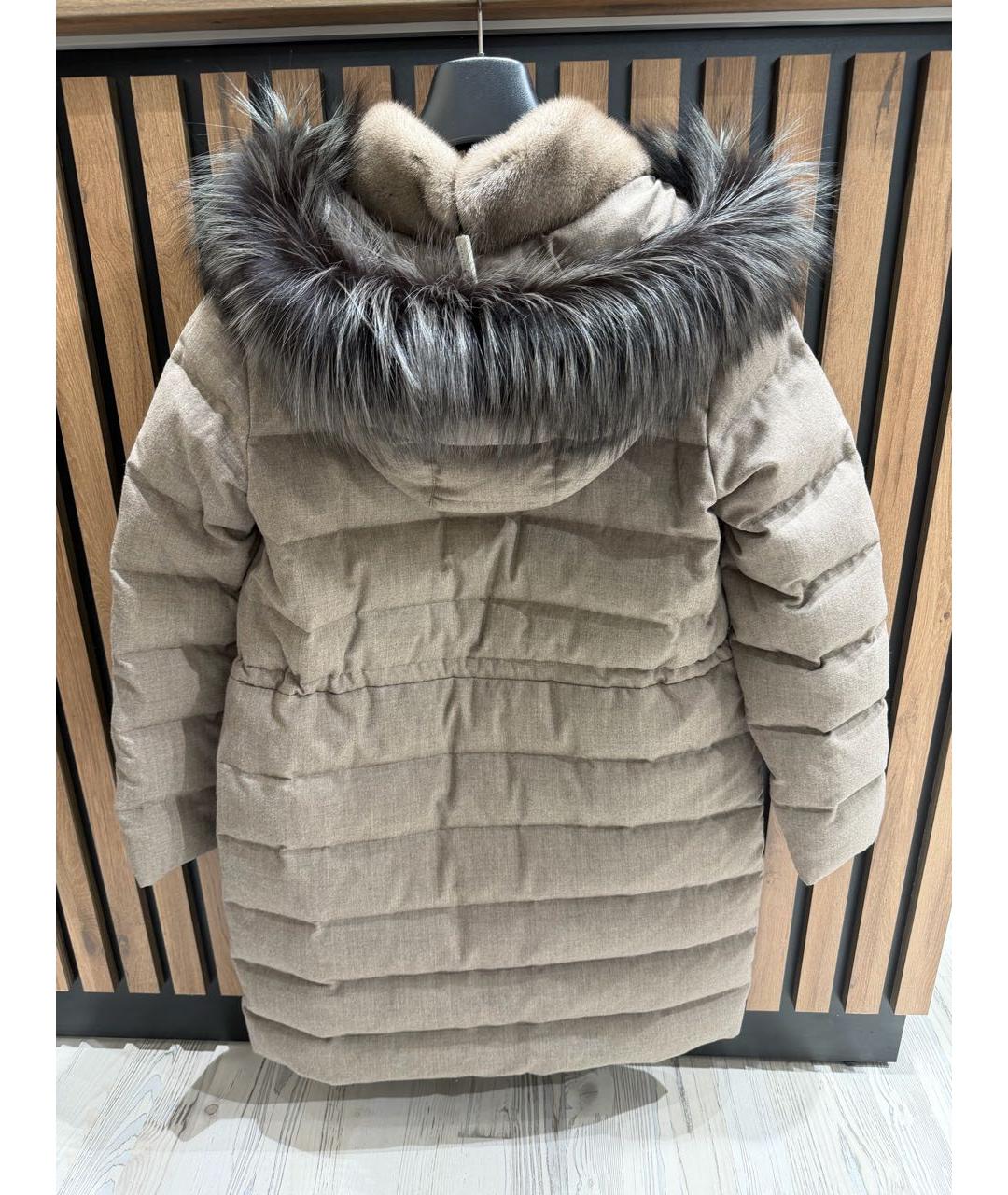 MANZONI 24 Бежевый шерстяной пуховик, фото 2