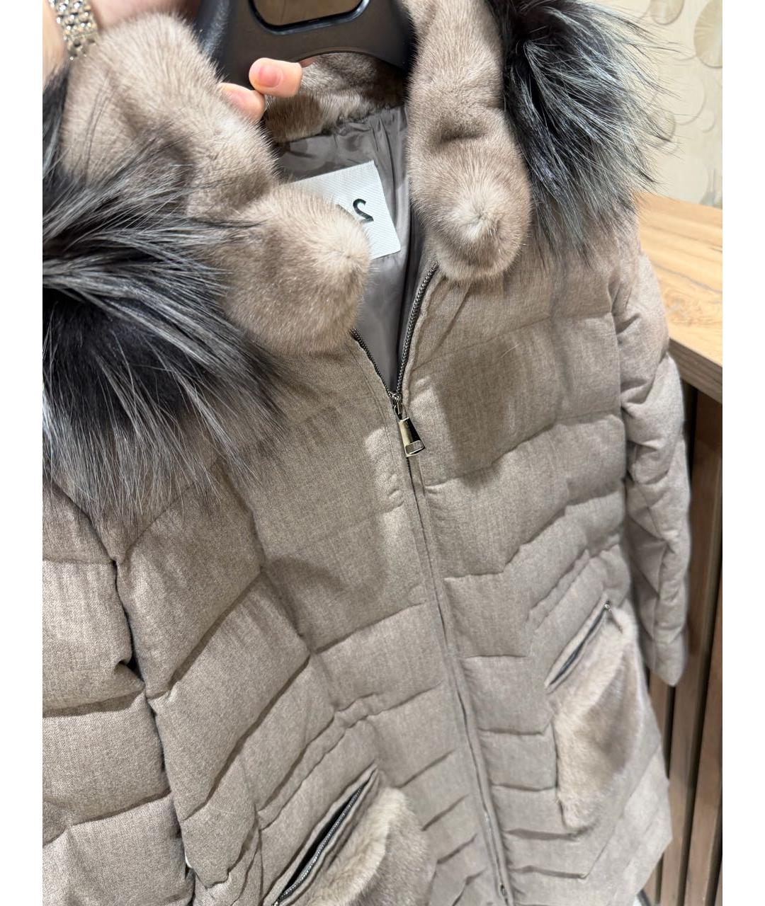 MANZONI 24 Бежевый шерстяной пуховик, фото 3