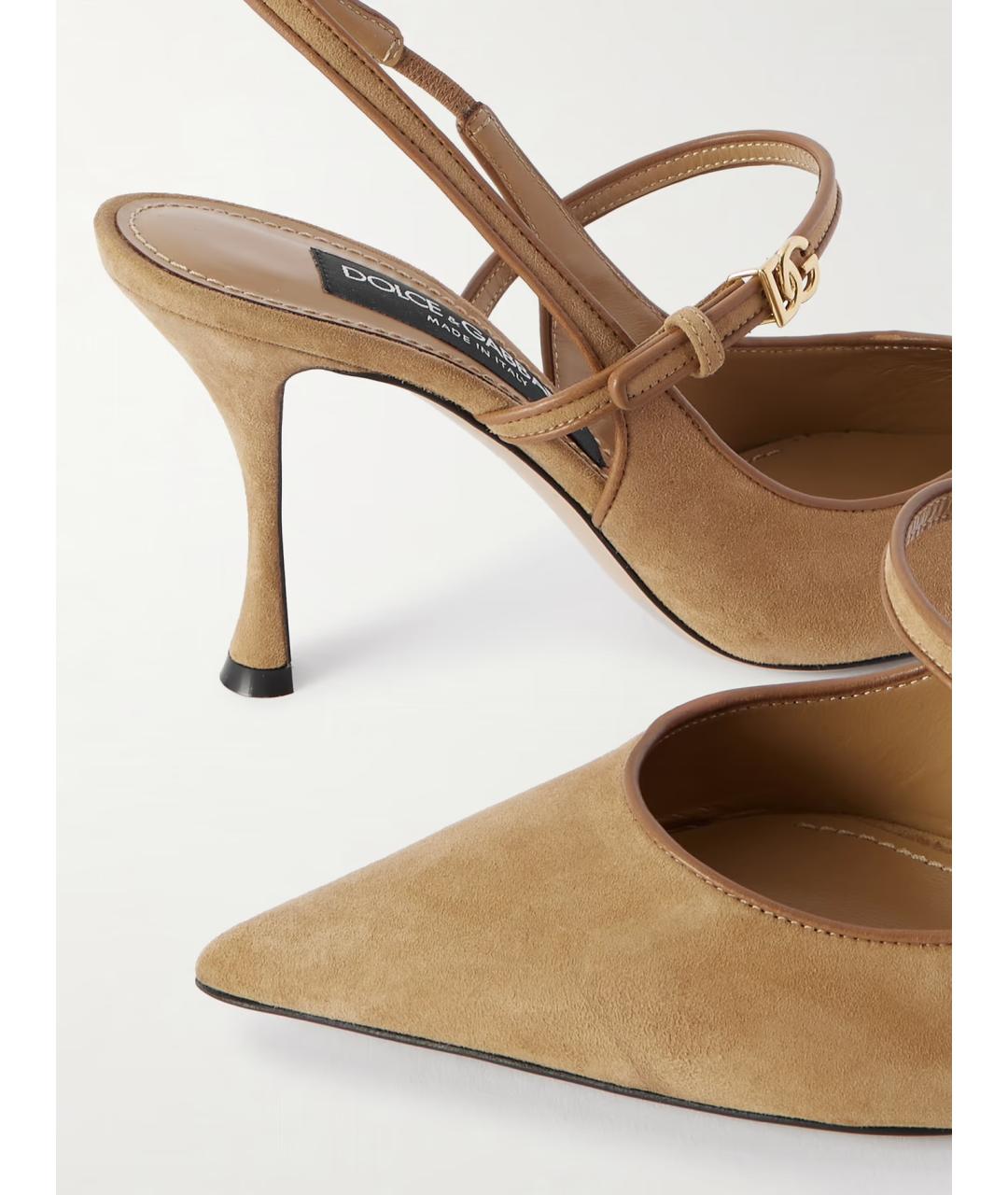 DOLCE&GABBANA Бежевые замшевые туфли, фото 4