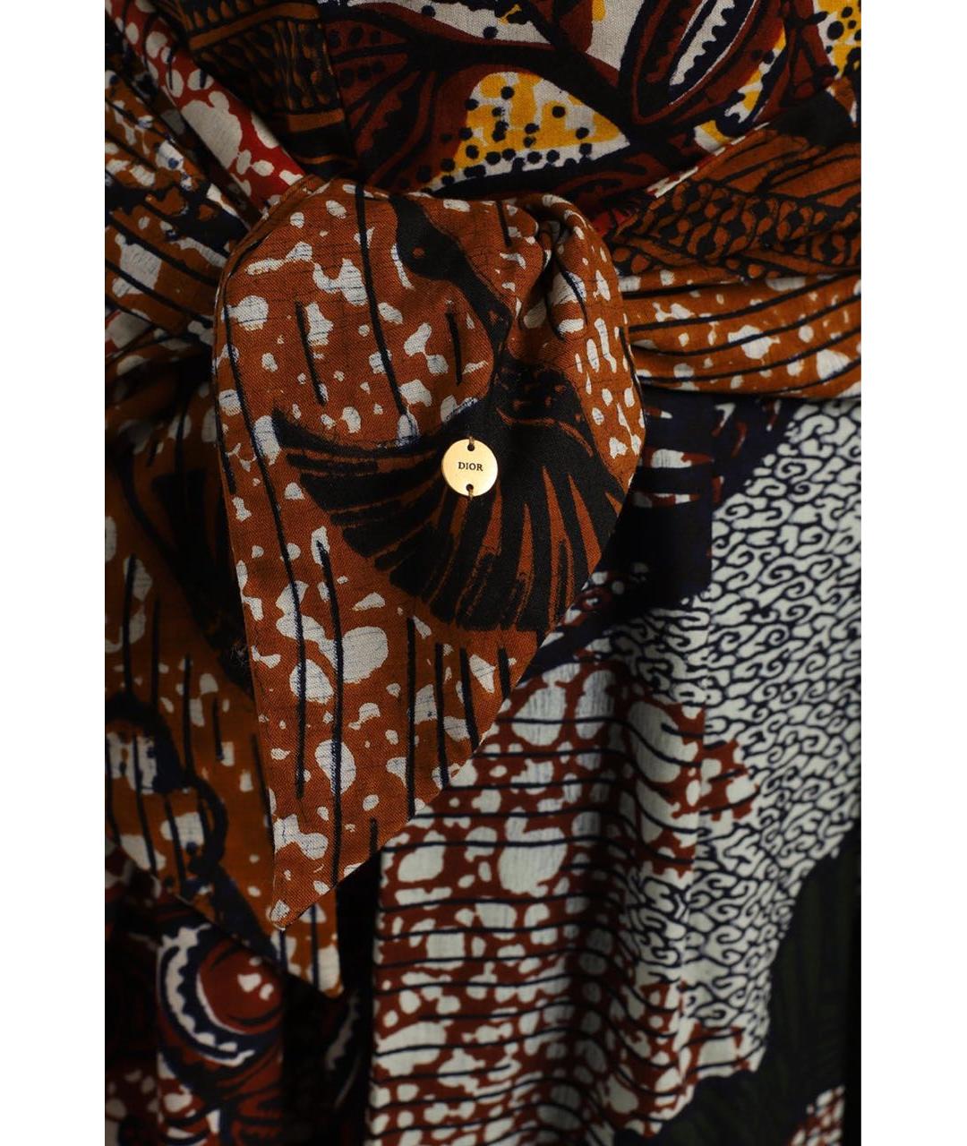 CHRISTIAN DIOR Мульти хлопковое повседневное платье, фото 3