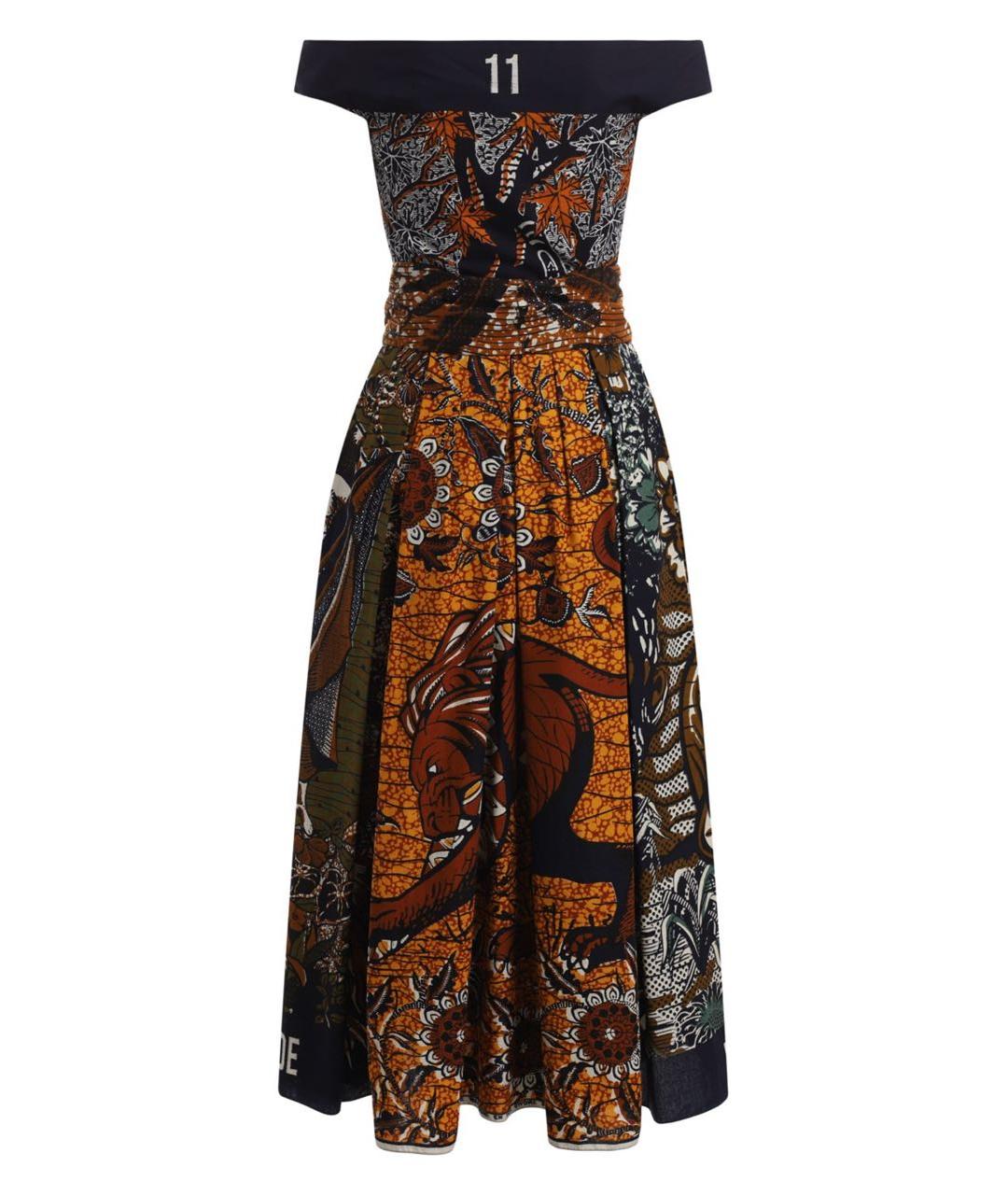 CHRISTIAN DIOR Мульти хлопковое повседневное платье, фото 2