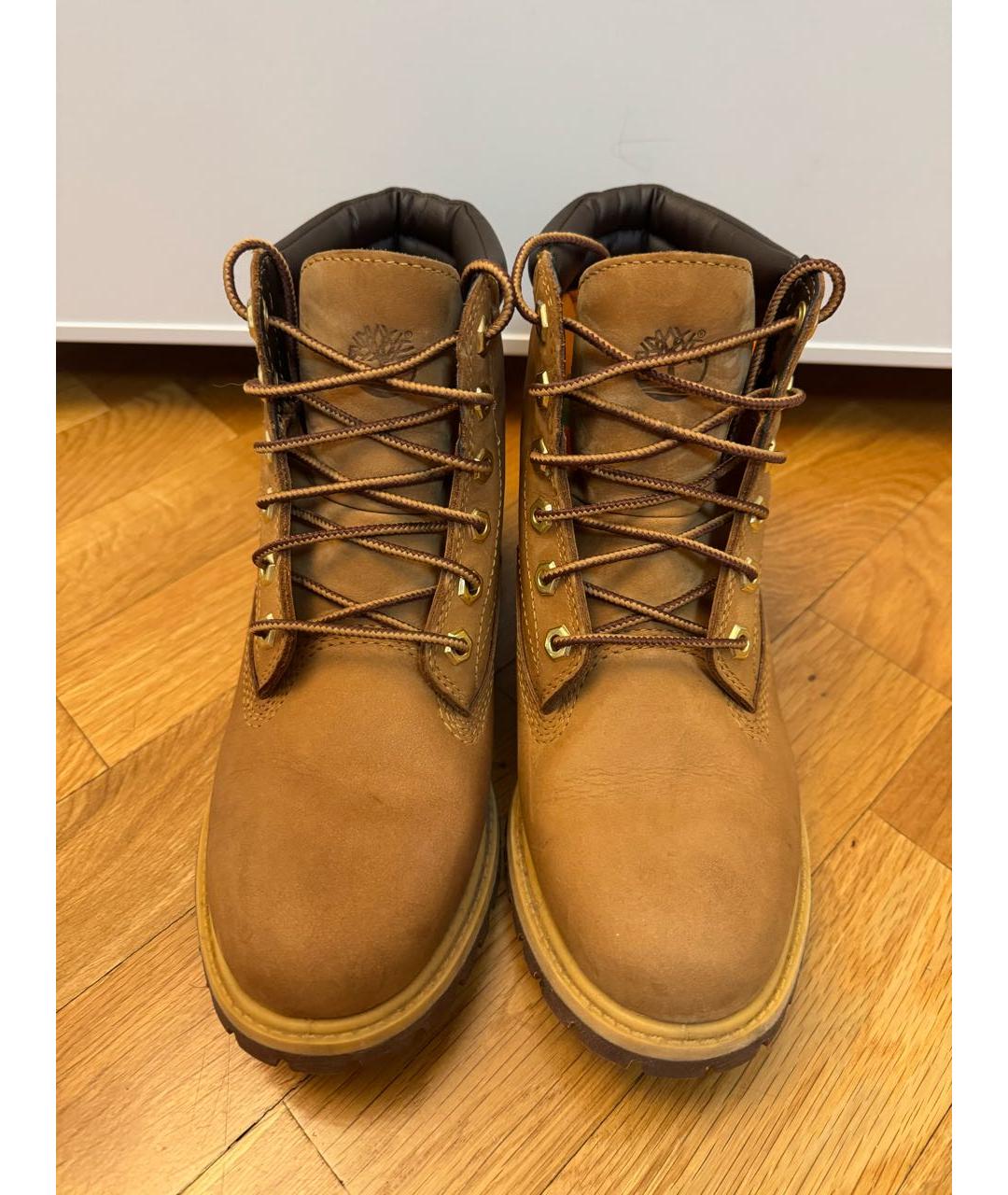 TIMBERLAND Оранжевое кожаные ботинки, фото 3