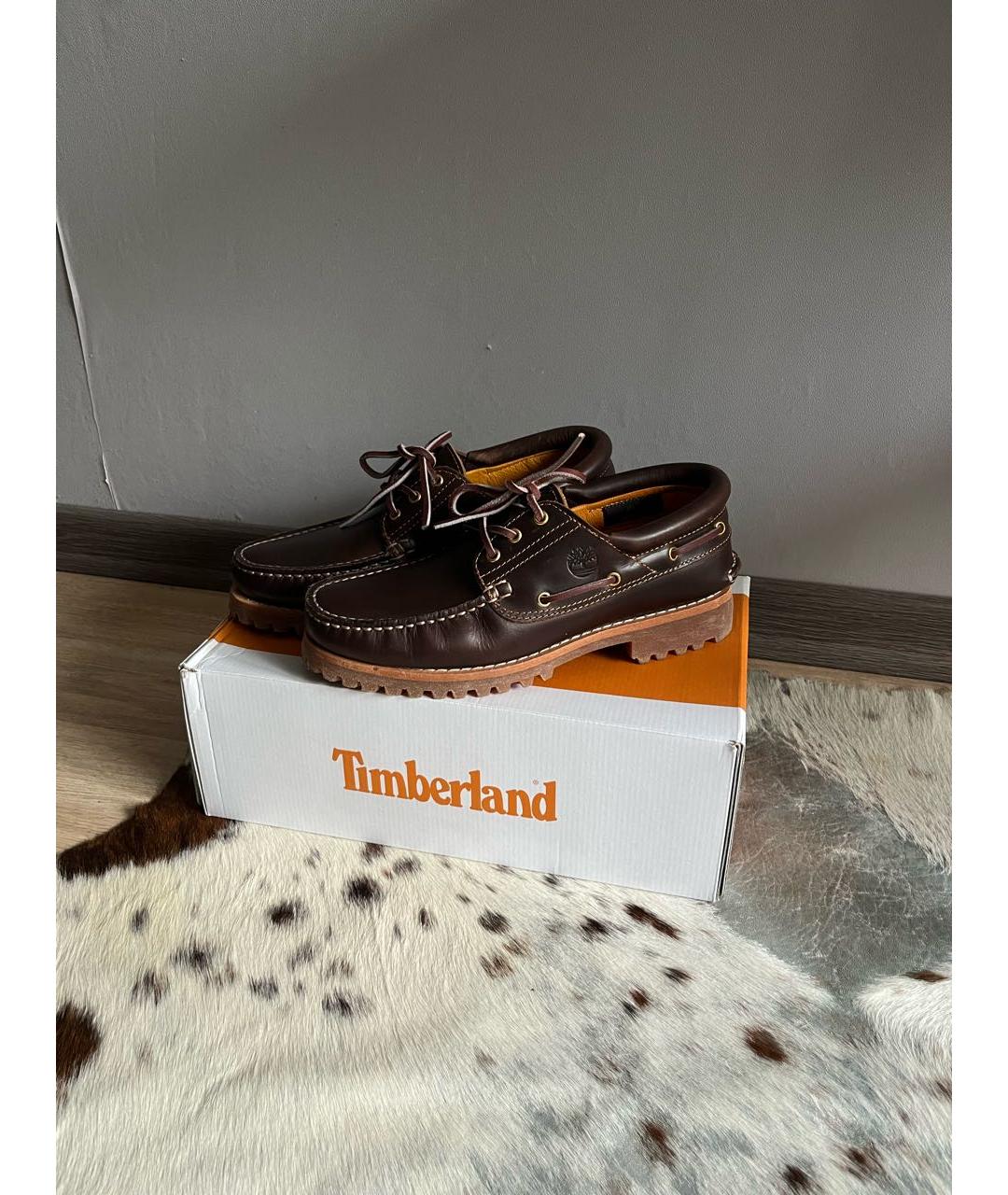 TIMBERLAND Коричневые кожаные низкие ботинки, фото 6