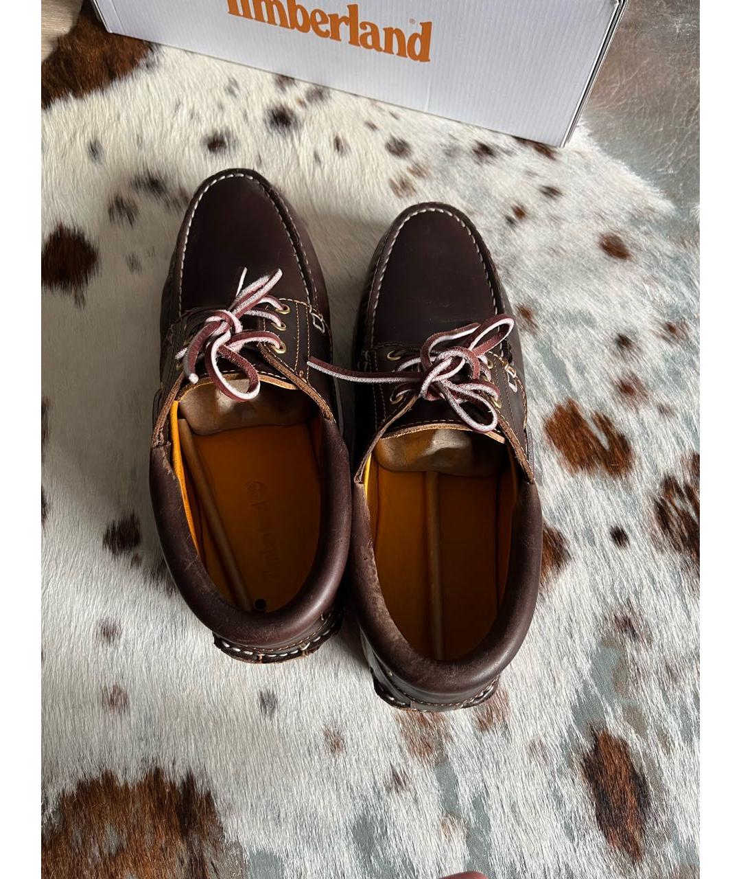 TIMBERLAND Коричневые кожаные низкие ботинки, фото 4