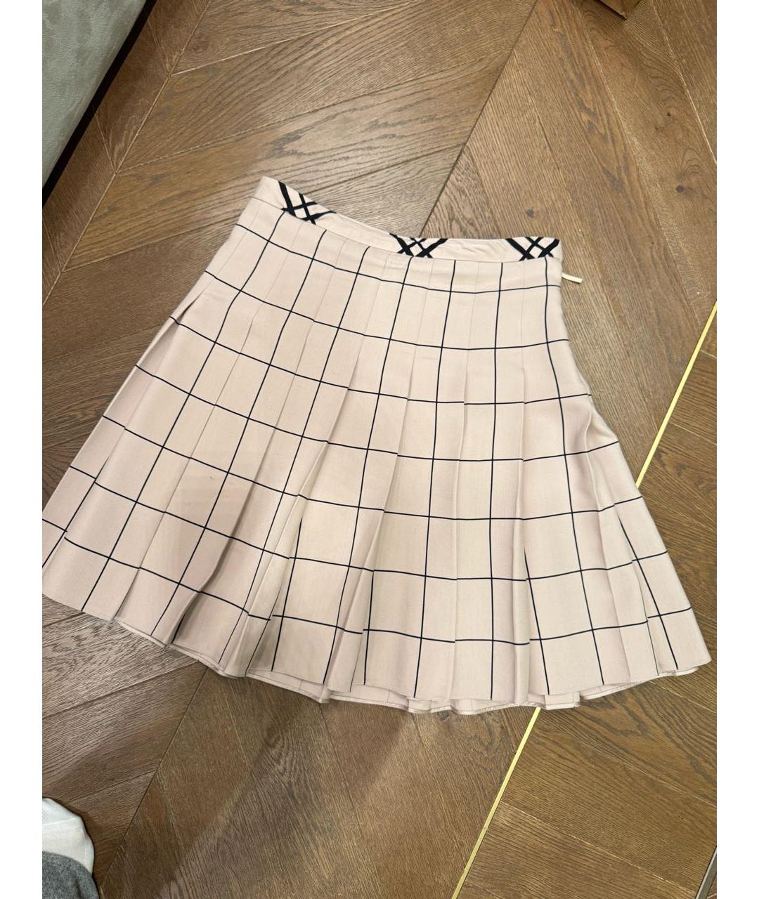 VALENTINO Розовая шерстяная юбка мини, фото 2