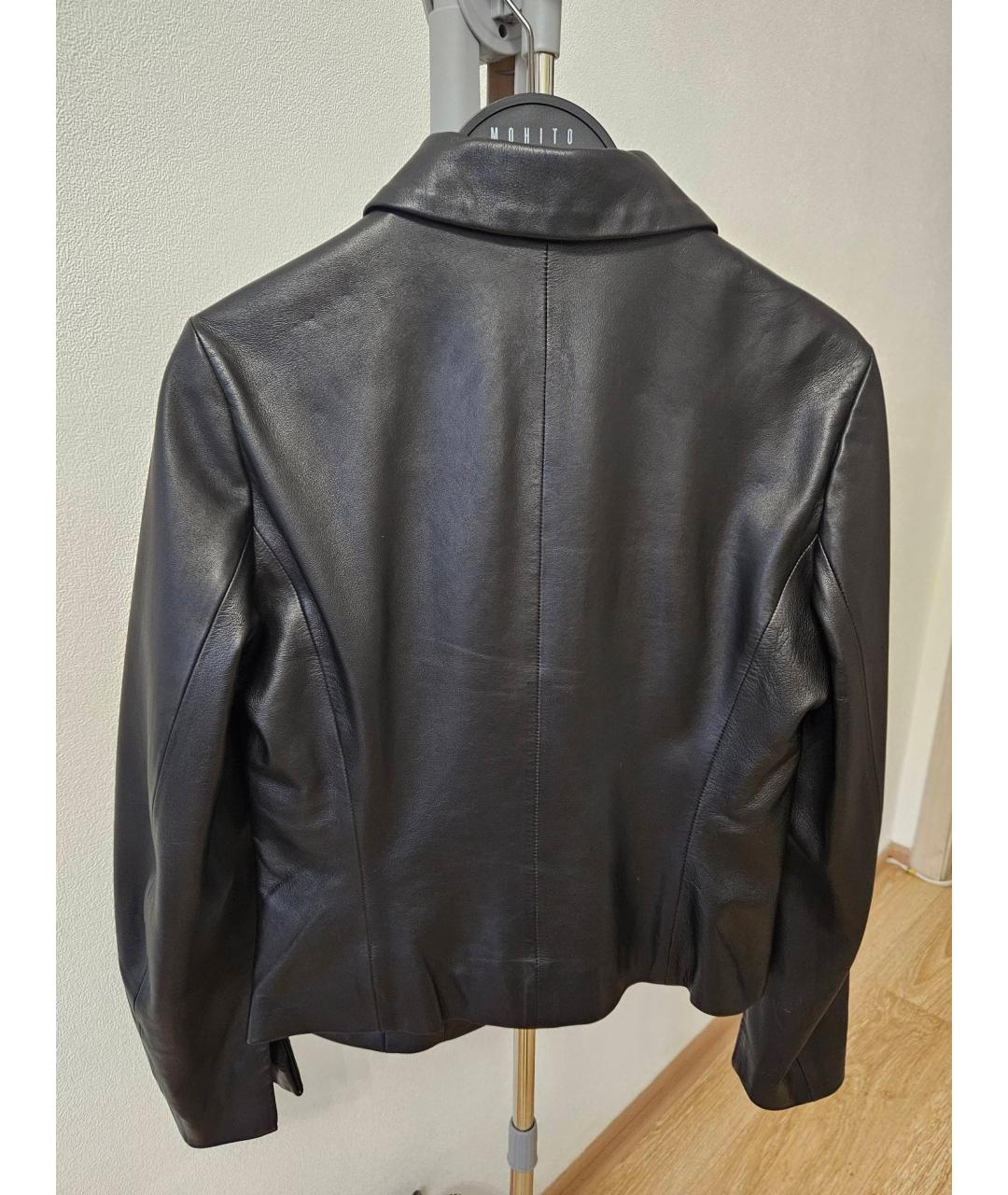 TRUSSARDI Черная кожаная куртка, фото 3