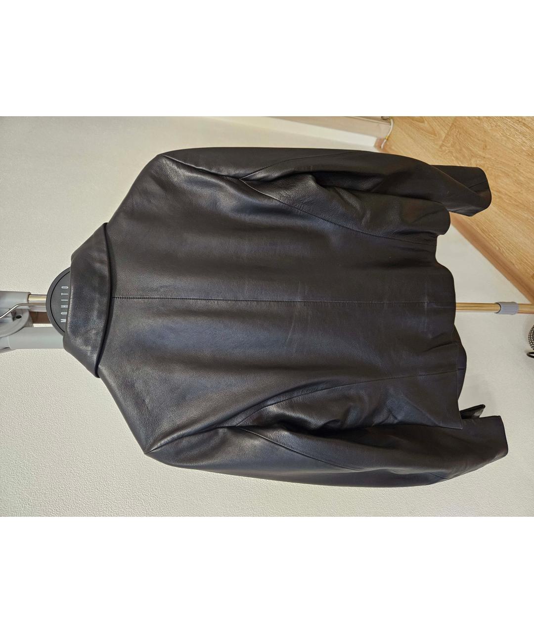 TRUSSARDI Черная кожаная куртка, фото 2