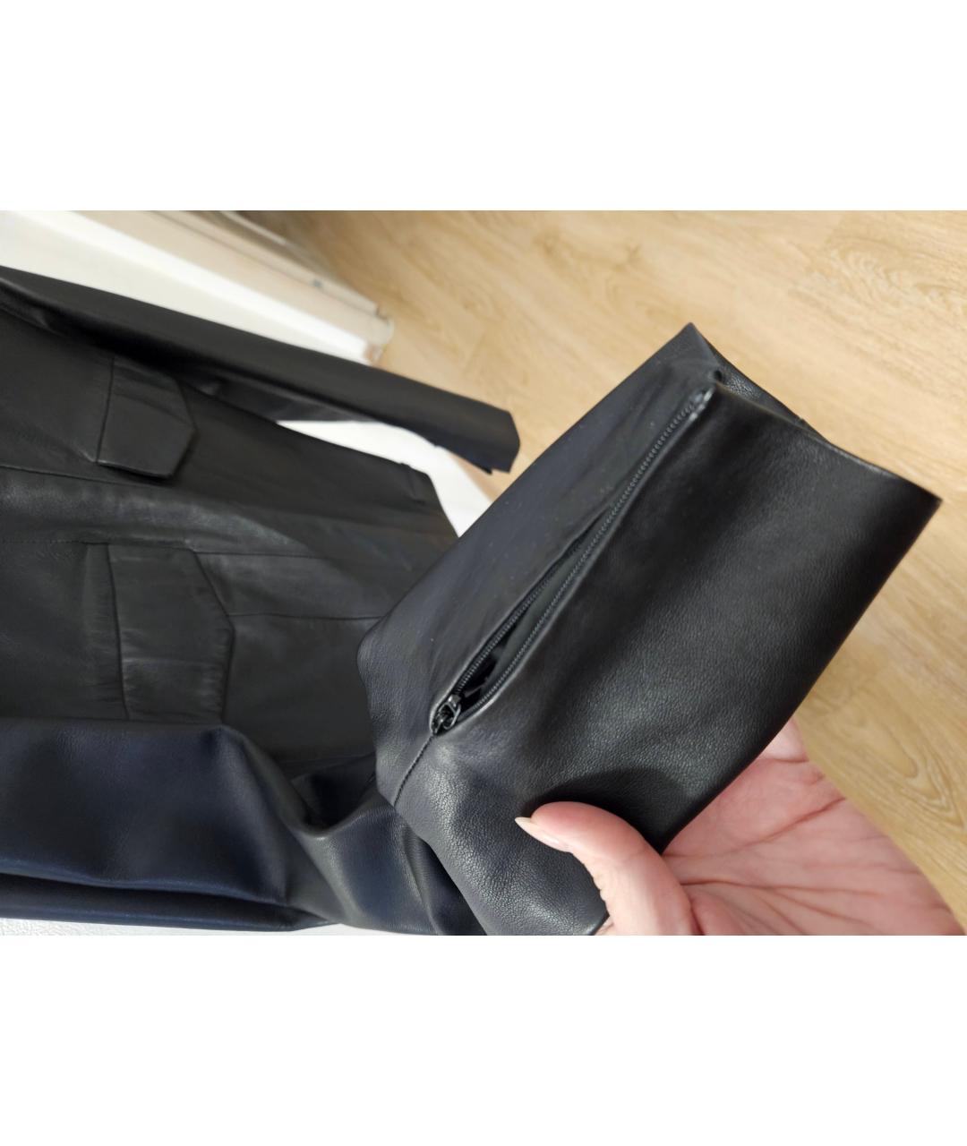 TRUSSARDI Черная кожаная куртка, фото 4