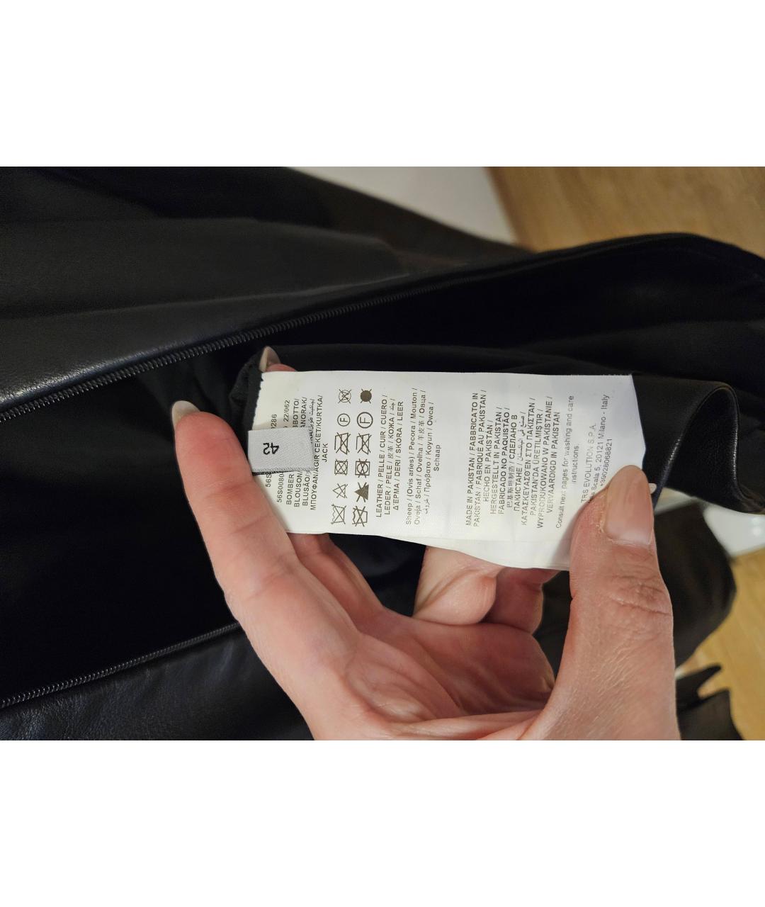 TRUSSARDI Черная кожаная куртка, фото 5