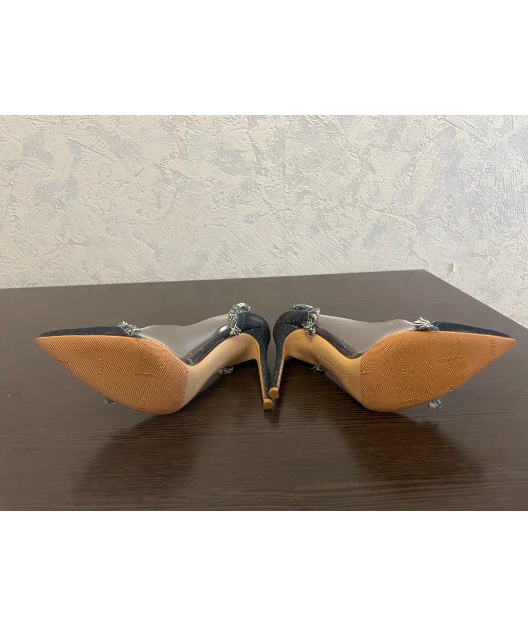 GIANVITO ROSSI Темно-синие текстильные туфли, фото 5