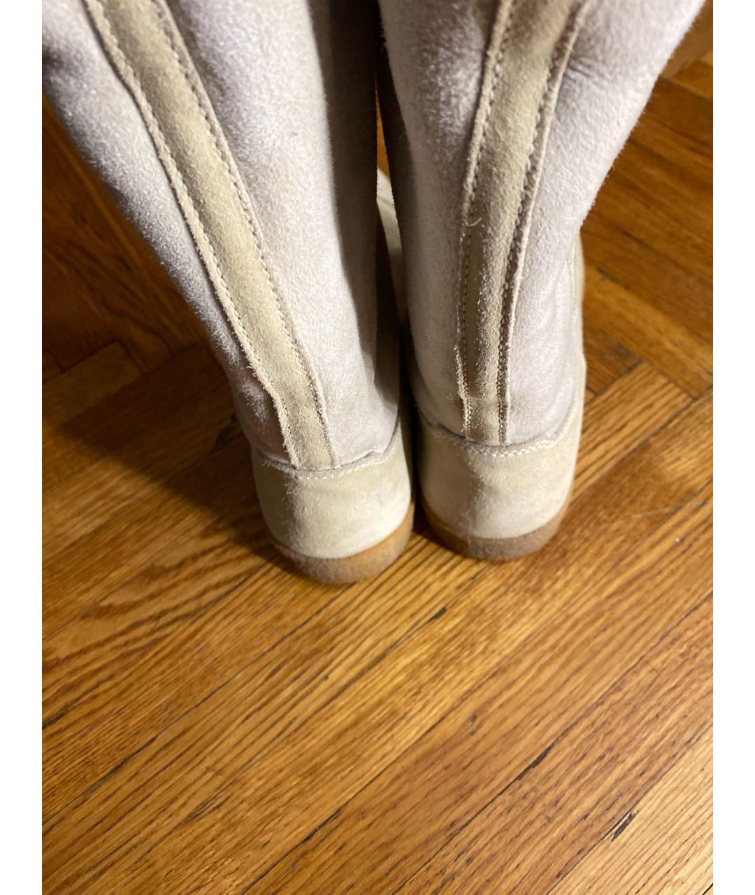 CHANEL Бежевые замшевые сапоги, фото 4