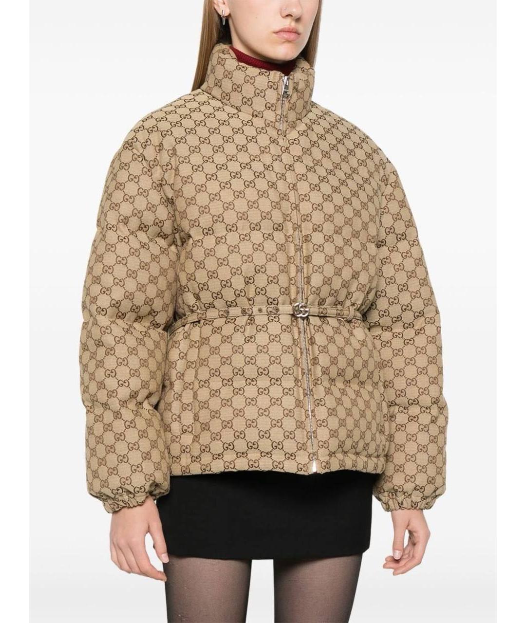 GUCCI Бежевый хлопковый пуховик, фото 2