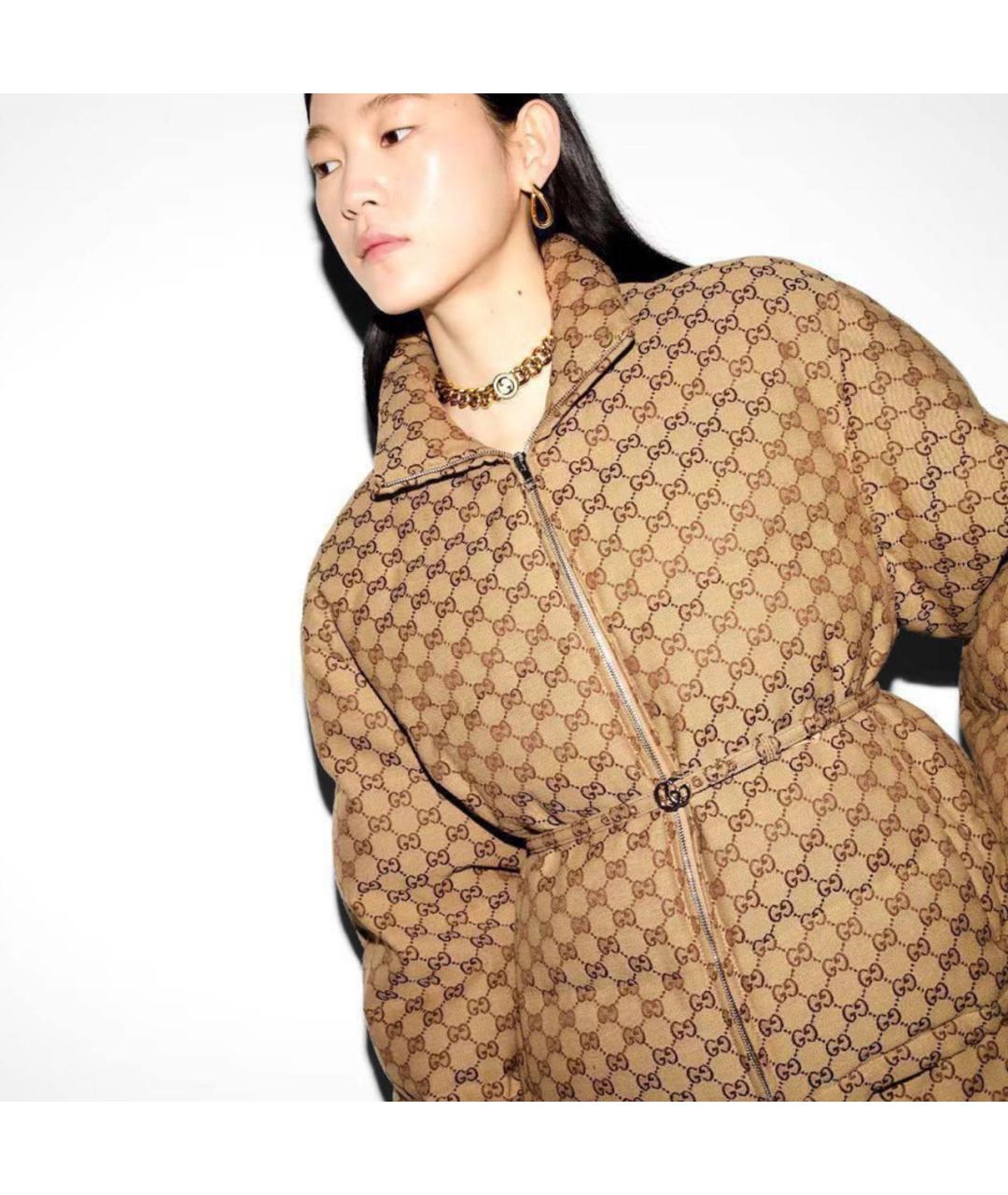 GUCCI Бежевый хлопковый пуховик, фото 5