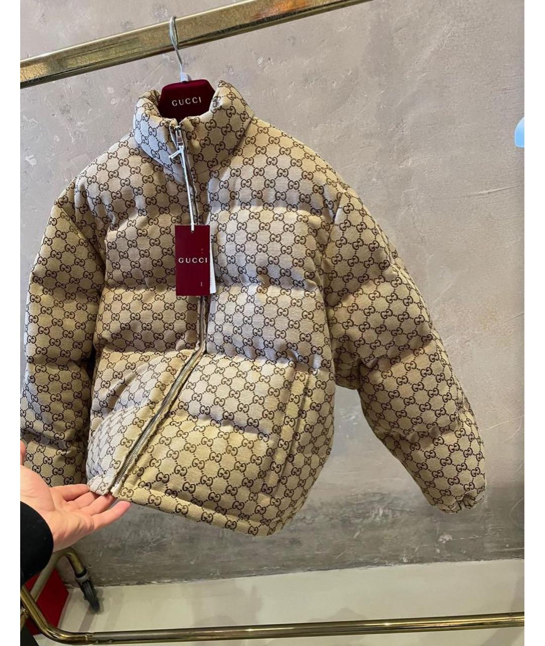 GUCCI Бежевый хлопковый пуховик, фото 6