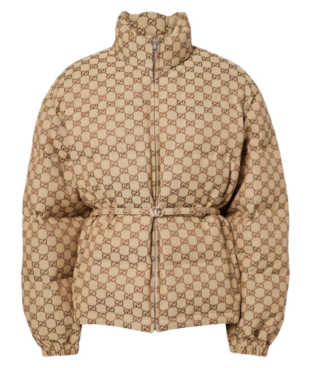 GUCCI Бежевый хлопковый пуховик, фото 1