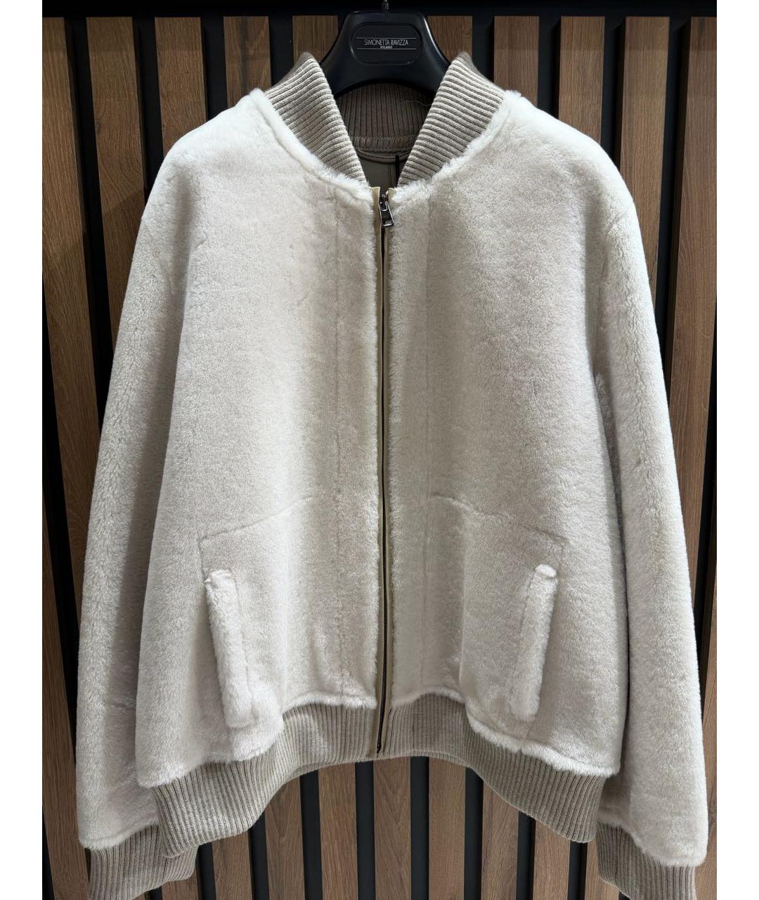 SIMONETTA RAVIZZA Бежевая шерстяная куртка, фото 9