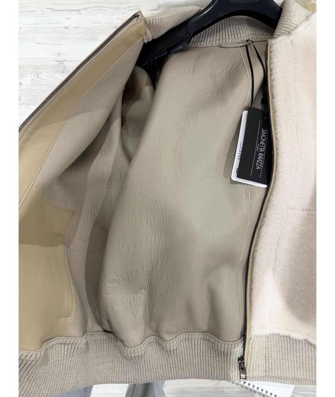 SIMONETTA RAVIZZA Бежевая шерстяная куртка, фото 6