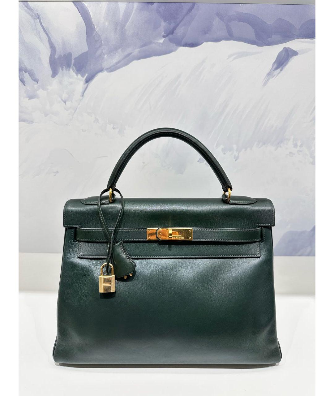 HERMES Зеленая кожаная сумка через плечо, фото 8