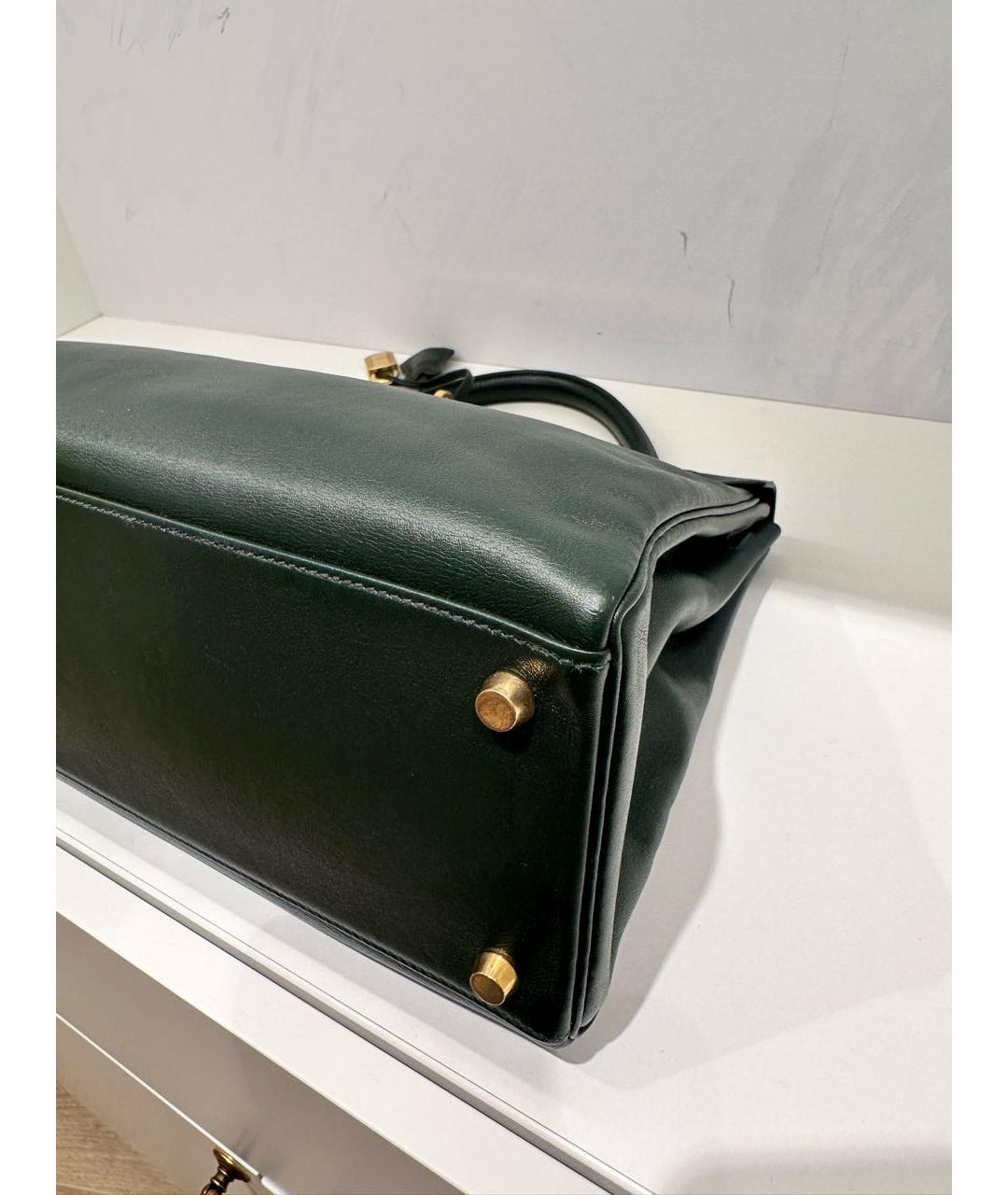 HERMES Зеленая кожаная сумка через плечо, фото 7