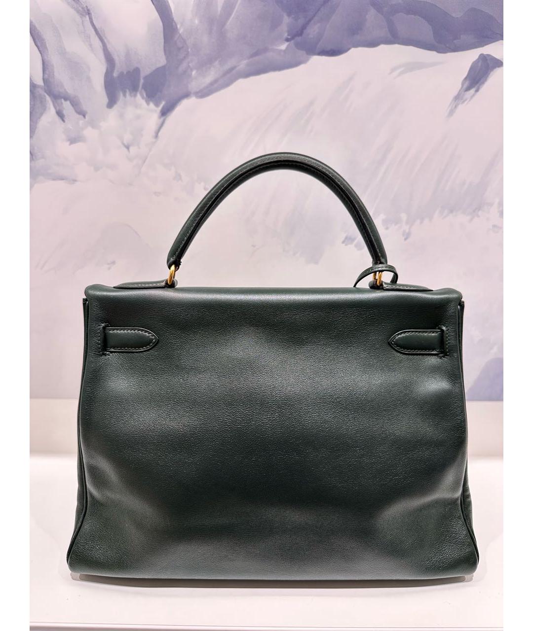 HERMES Зеленая кожаная сумка через плечо, фото 3