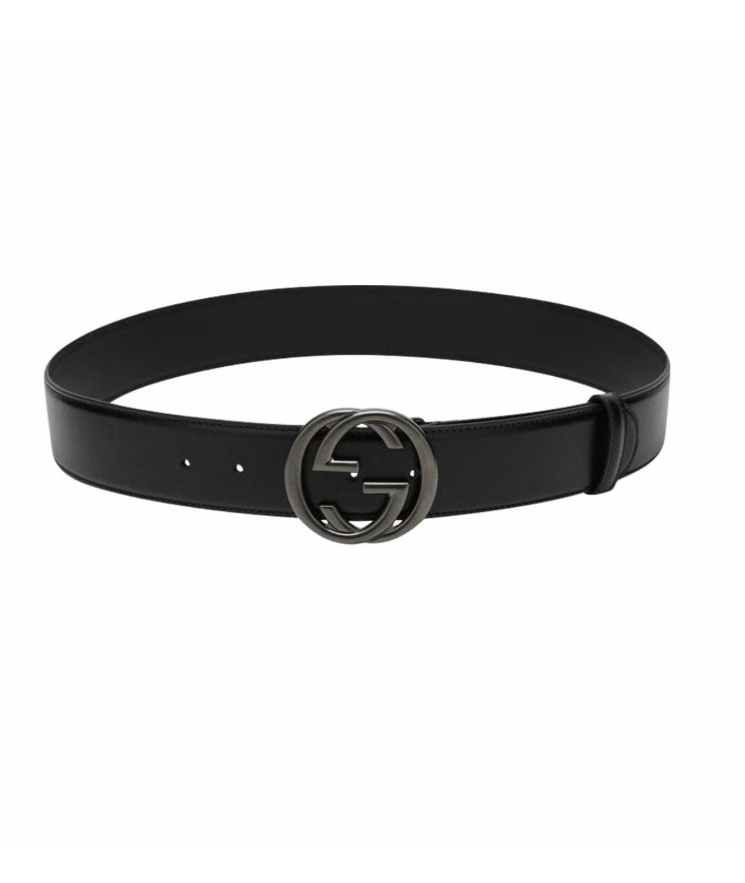 GUCCI Черный кожаный ремень, фото 1