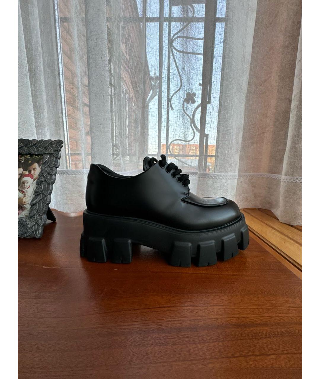 PRADA Черные кожаные брогги и оксфорды, фото 8
