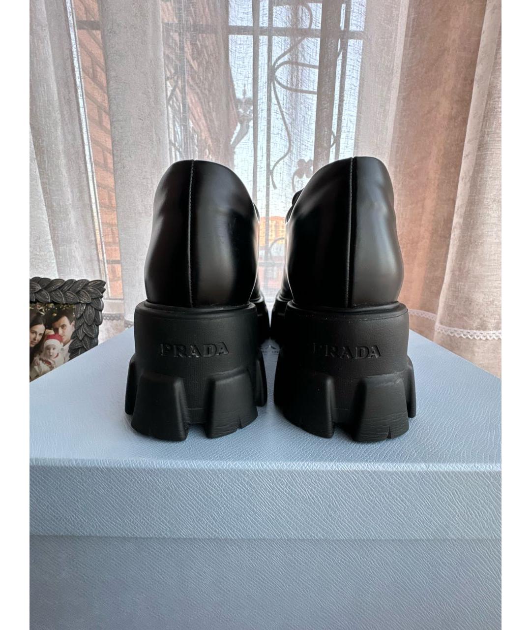PRADA Черные кожаные брогги и оксфорды, фото 4