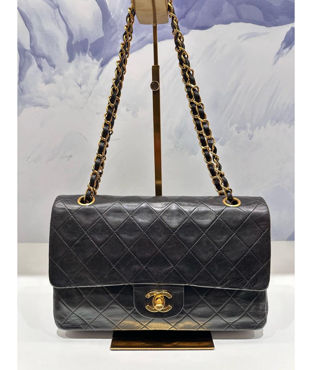 CHANEL Черная кожаная сумка через плечо, фото 8