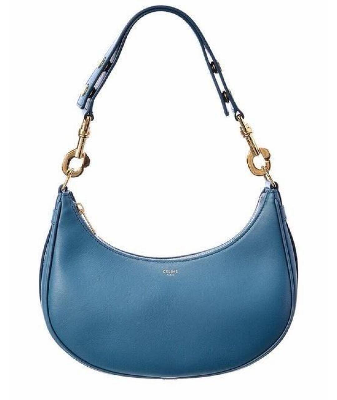 CELINE Синяя кожаная сумка через плечо, фото 4