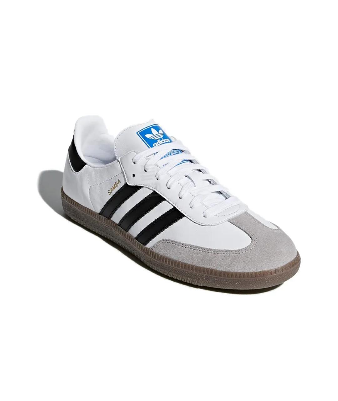 ADIDAS Белые кожаные низкие кроссовки / кеды, фото 3