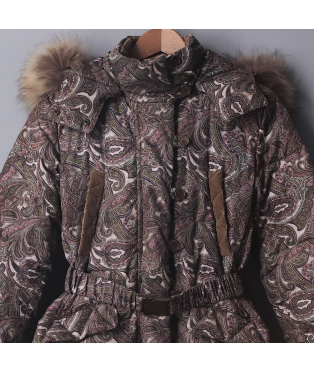 ETRO Коричневый полиэстеровый пуховик, фото 4