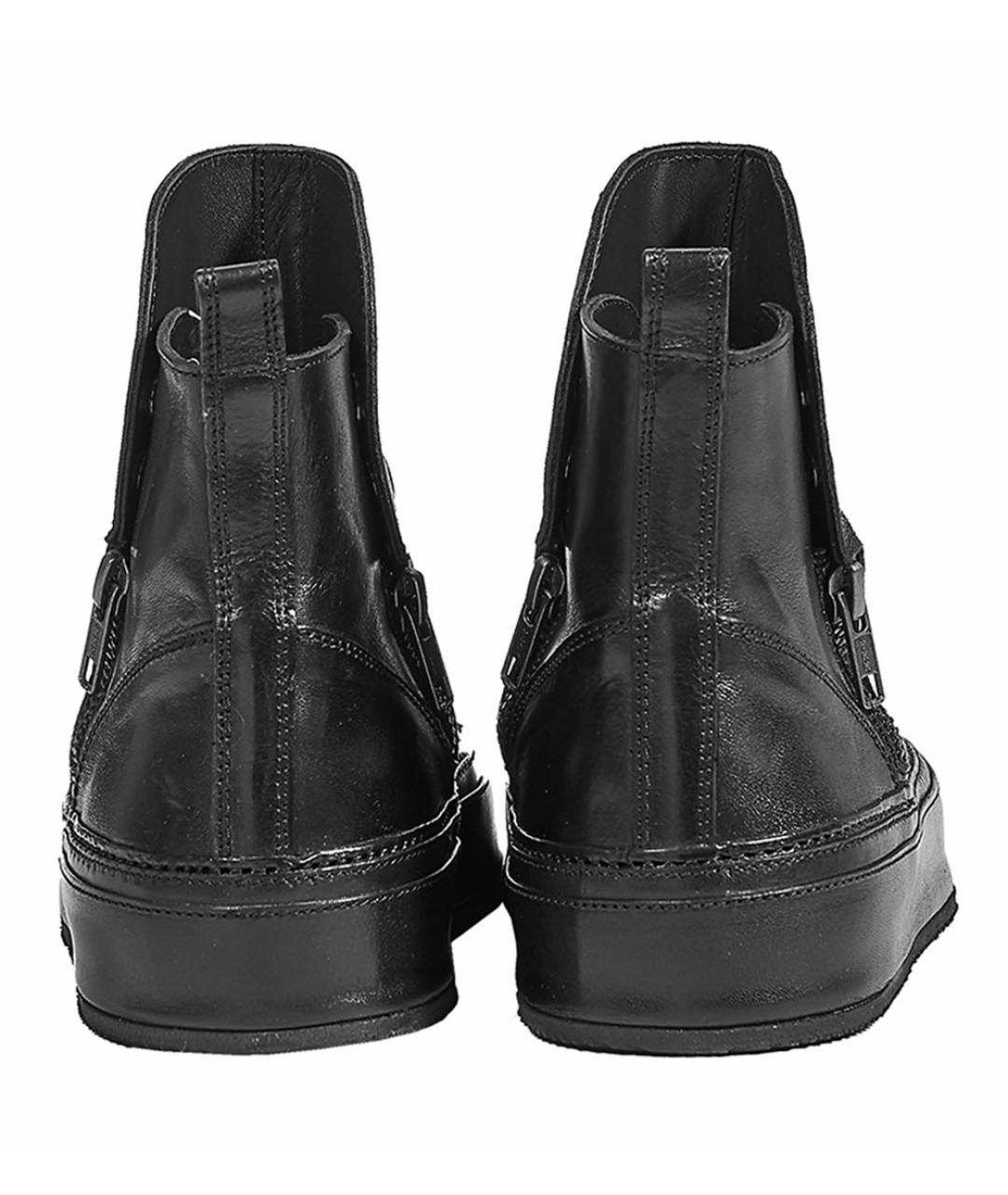 ANN DEMEULEMEESTER Черные кожаные полусапоги, фото 4