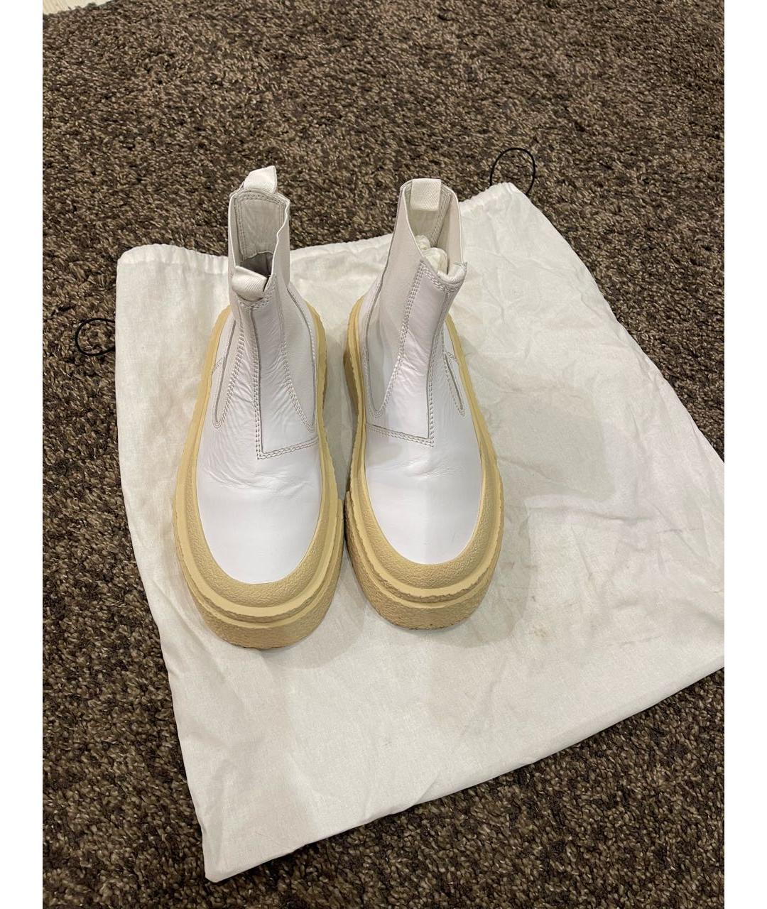 MM6 MAISON MARGIELA Белые кожаные ботинки, фото 8