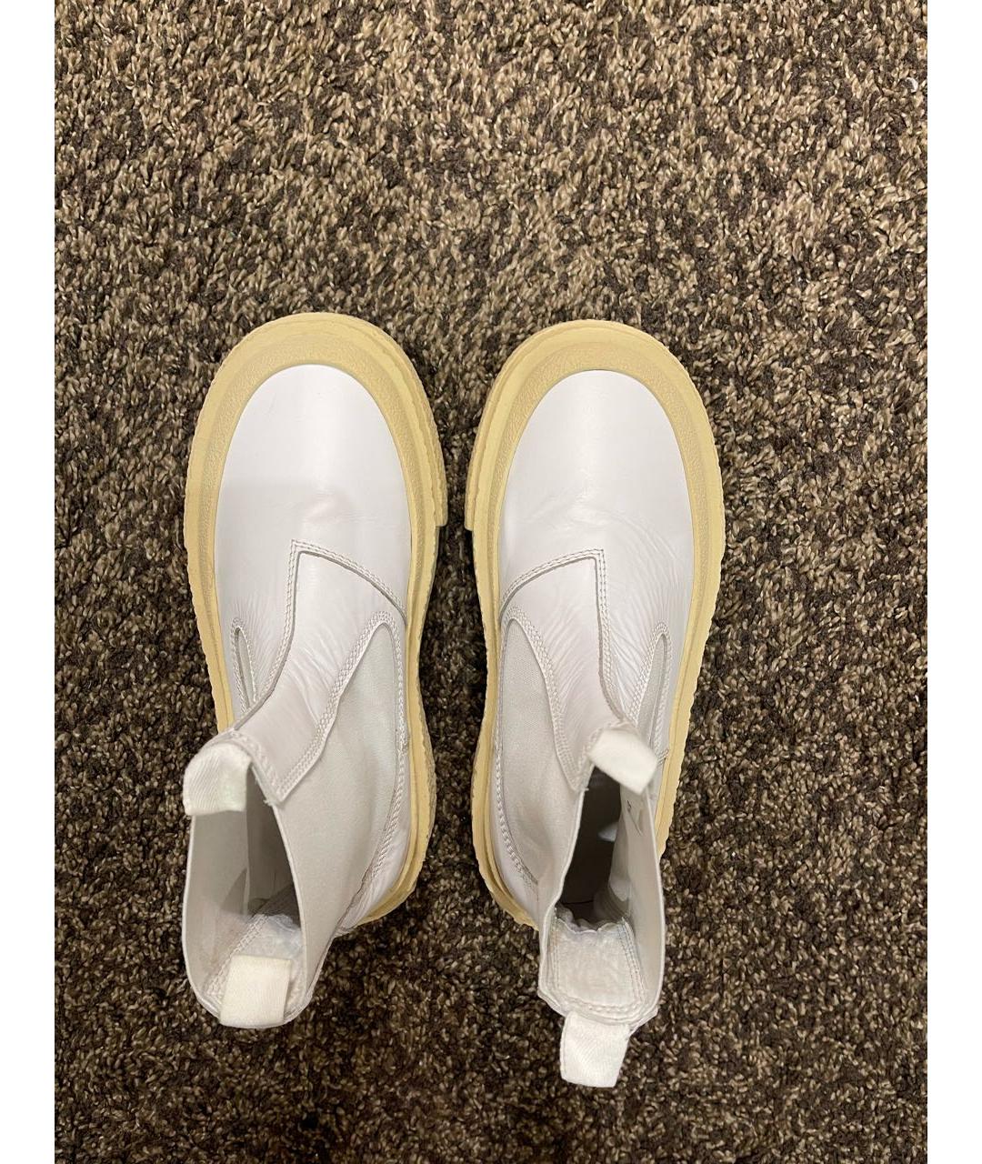 MM6 MAISON MARGIELA Белые кожаные ботинки, фото 3